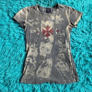 Vintage sledge usa gothic cross blouse shirt too